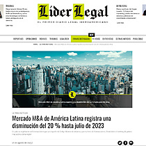 Mercado M&A de Amrica Latina registra una disminucin del 20 % hasta julio de 2023